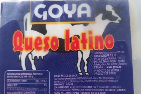 Advertencia al consumidor por Listeria en el queso fresco de vaca estilo Lanero Marca Goya